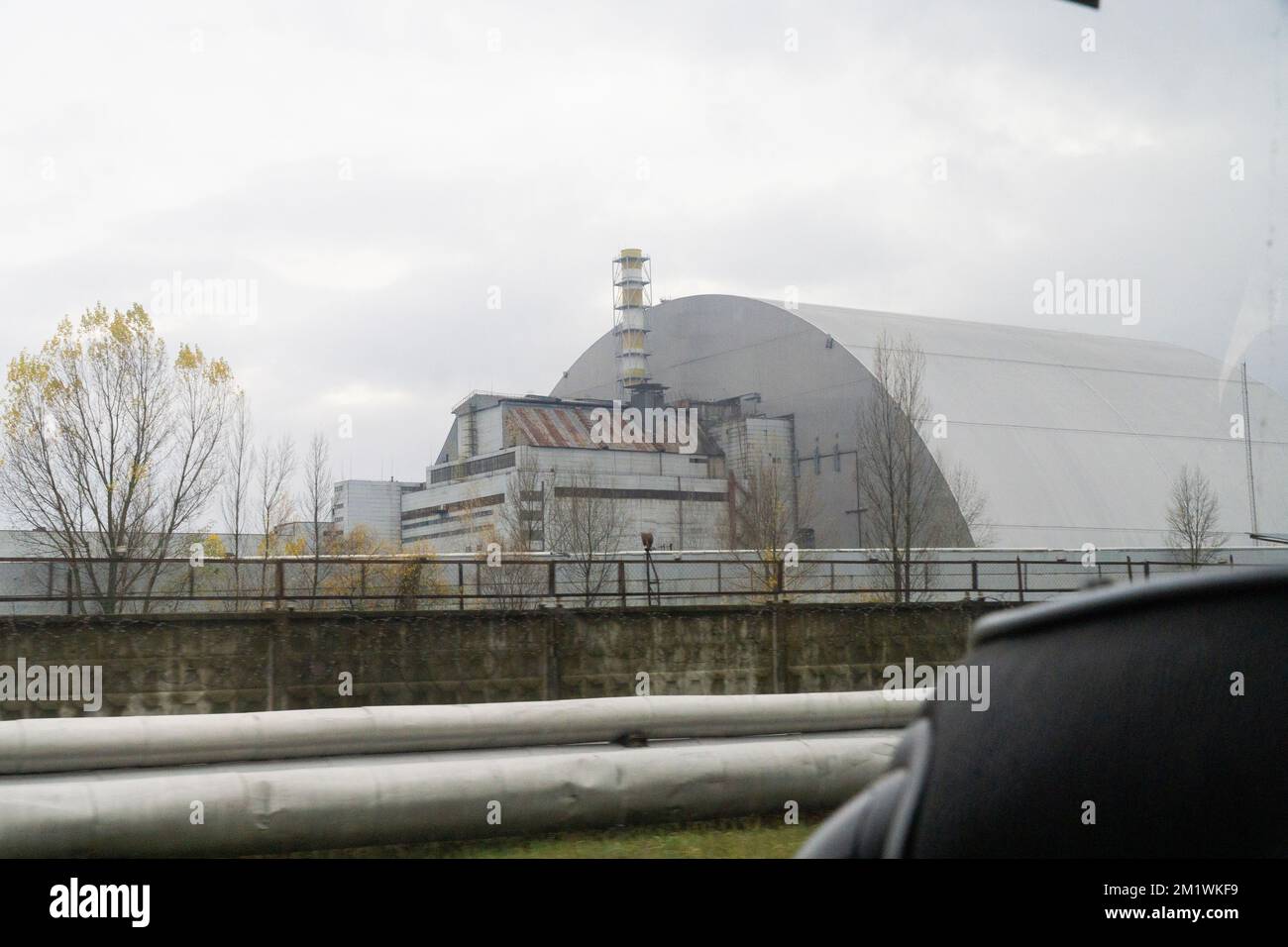 Famous chernobyl 4th reactor with dome radioactive container at nuclear