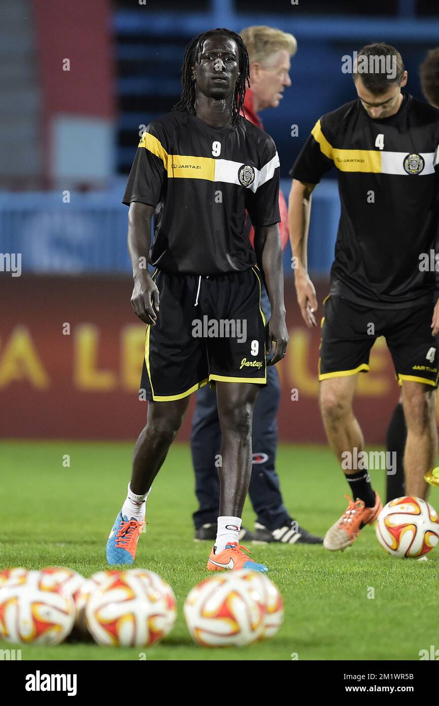 20141022 - TRABZON, TURKEY: Lokeren's Mbaye Leye pictured during a training session of Belgian soccer team KSC Lokeren OVL in the Huseyin Avni Aker Stadium in Trabzon, Wednesday 22 October 2014. Tomorrow Lokeren is playing Turkish club Trabzonspor AS in the third day of the group stage of the UEFA Europa League competition, in the group L. BELGA PHOTO YORICK JANSENS Stock Photo