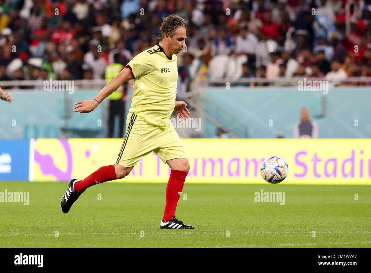Nuno Gomes of Portugal during a football match gathering FIFA legends and workers who built the stadiums to benefit the charity 'Football unites the World' at Al Thumama Stadium during the FIFA World Cup 2022 on December 12, 2022 in Doha, Qatar - Photo Jean Catuffe / DPPI Stock Photo