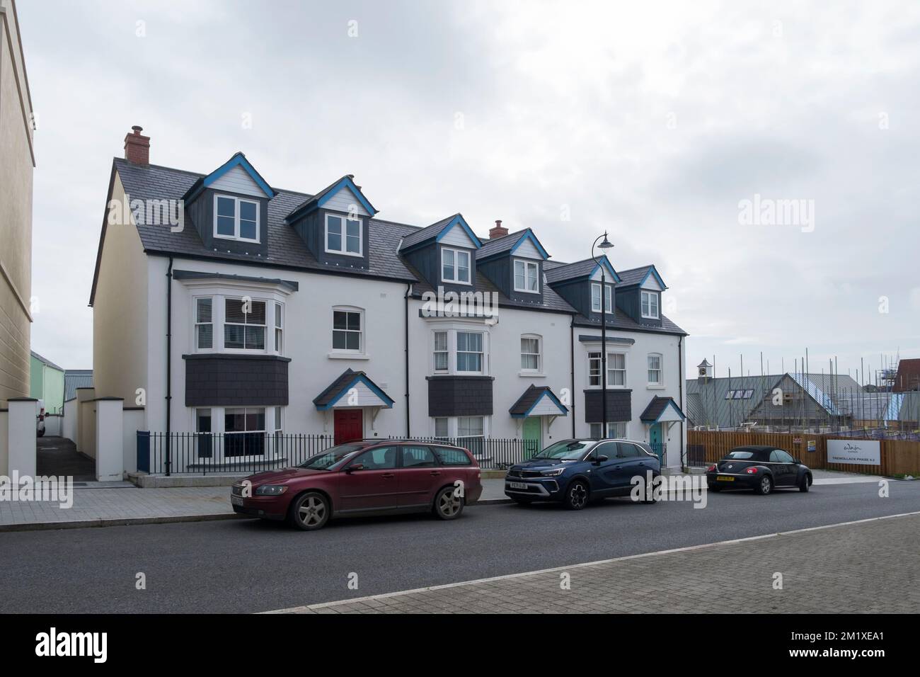 Three storey terraced houses in Nansledan, a sustainable, eco housing
