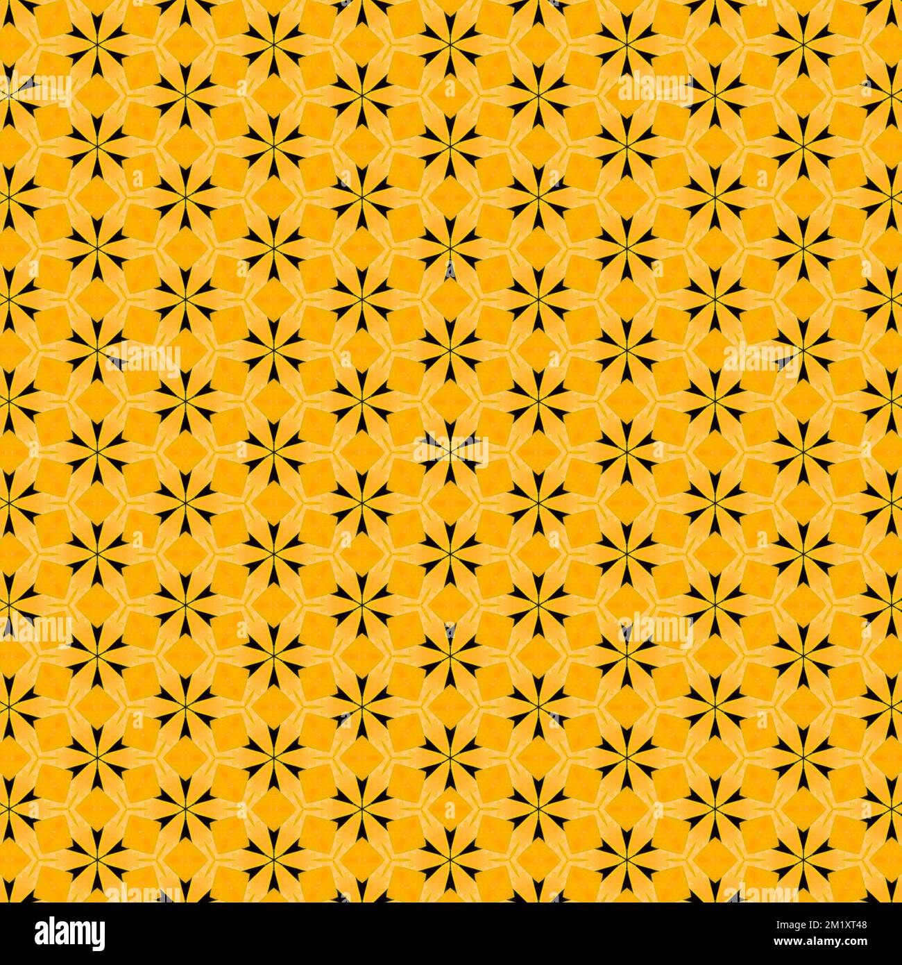 Repeating seamless pattern with black and gold star shaped design for the Christmas holiday. Colours are also perfect for fall, spring, summer. Stock Photo