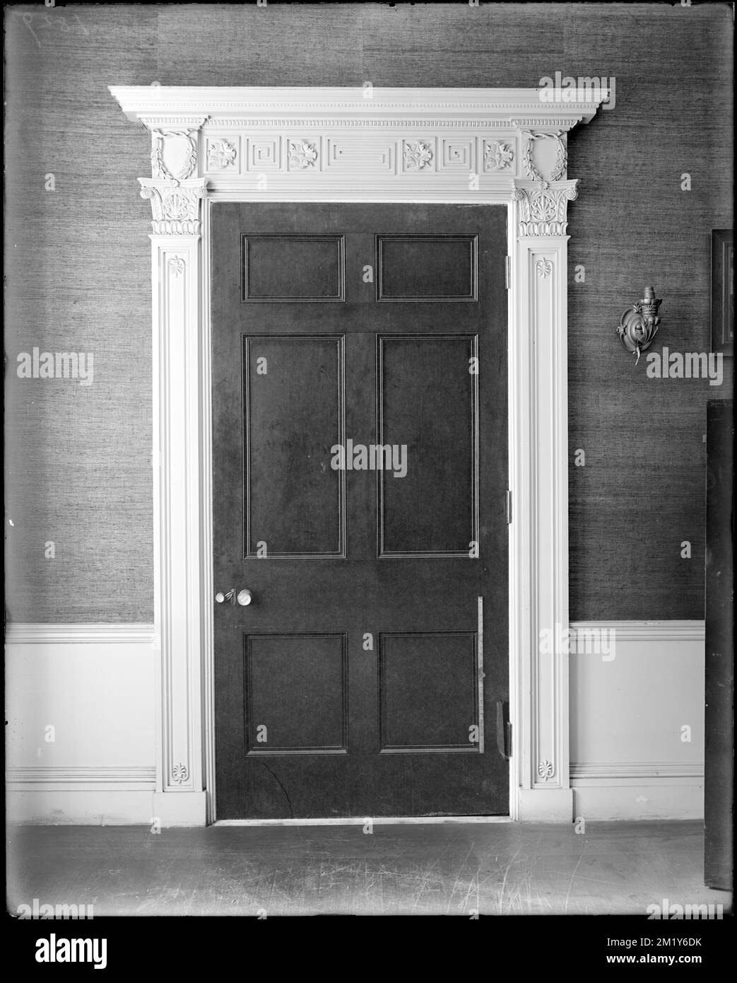 Boston, 40 Beacon Street, interior detail, parlor door, second floor