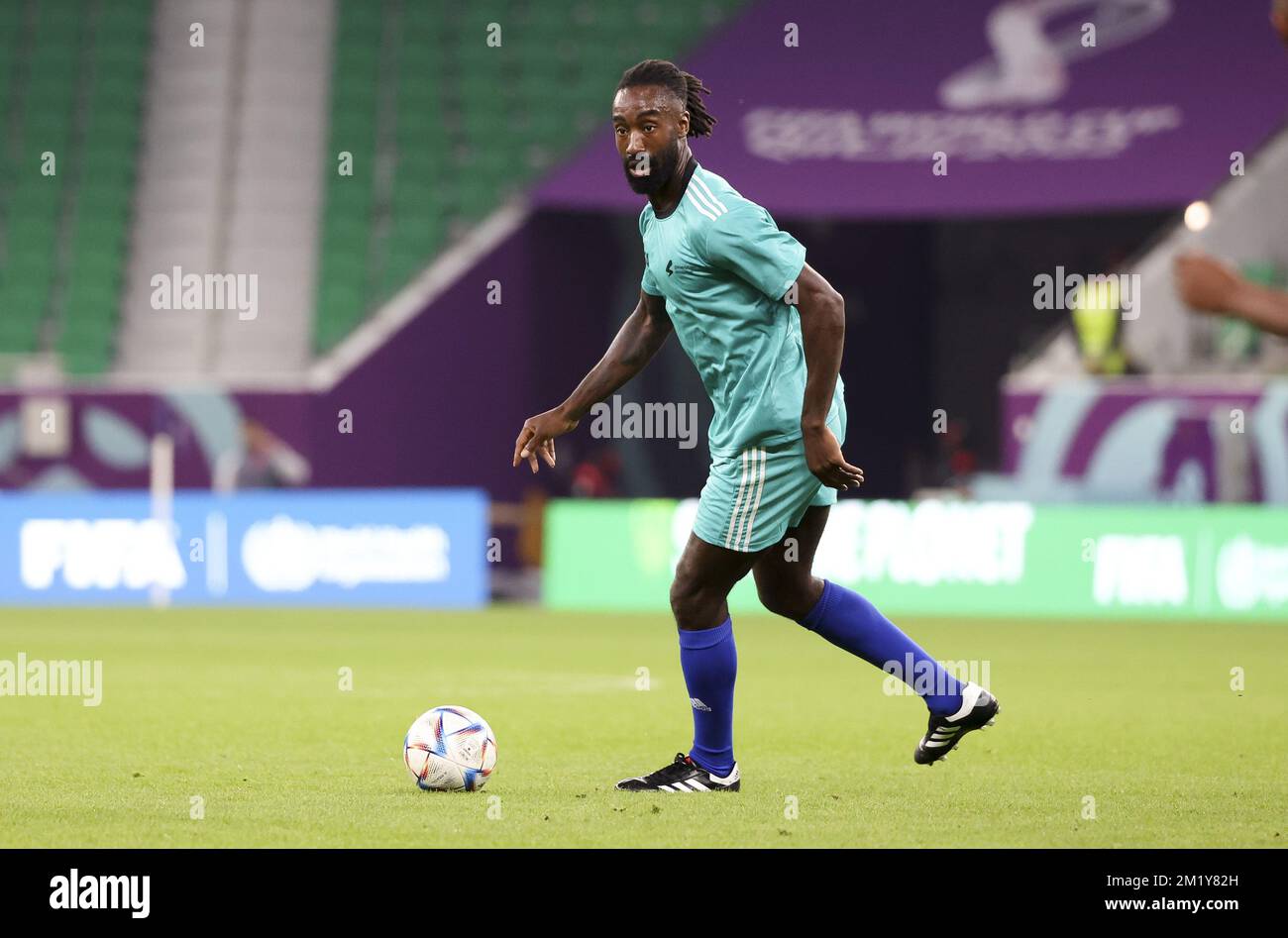 Doha, Qatar - December 12, 2022, Johan Djourou of Switzerland during a football match gathering FIFA legends and workers who built the stadiums to benefit the charity 'Football unites the World' at Al Thumama Stadium during the FIFA World Cup 2022 on December 12, 2022 in Doha, Qatar - Photo: Jean Catuffe/DPPI/LiveMedia Stock Photo