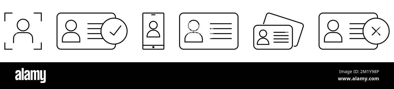 ID and verification icons. Vector illustration isolated on white ...