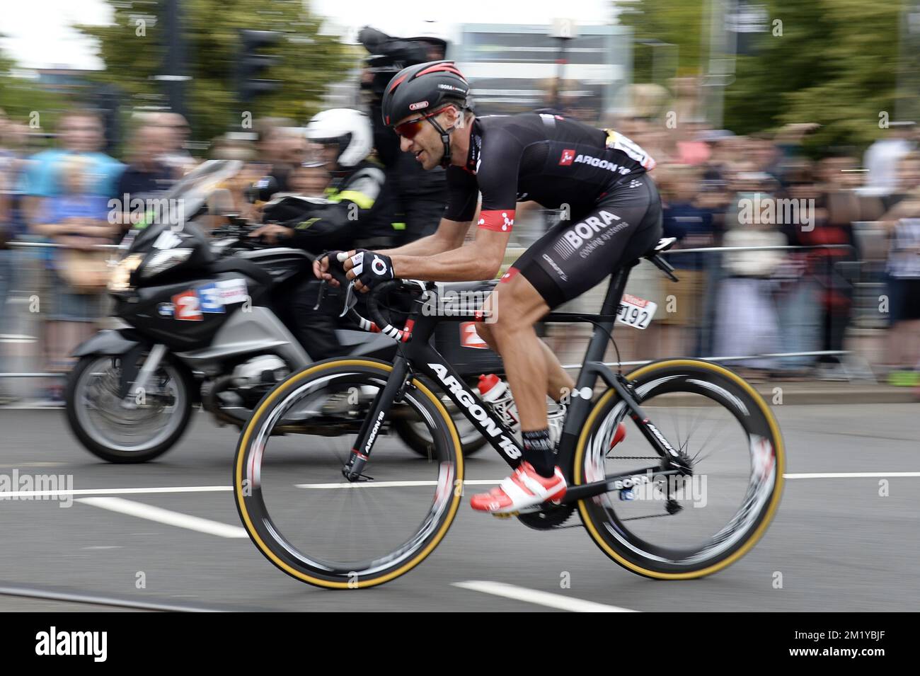 Czech Jan Barta of Bora-Argon pictured in action during stage 2 of the 102nd edition of the Tour de France cycling race, 166km from Utrecht to Neeltje Jans, Zeeland, The Netherlands, Sunday 05 July 2015. This year's Tour de France is taking place from 4 to 26 July. Stock Photo