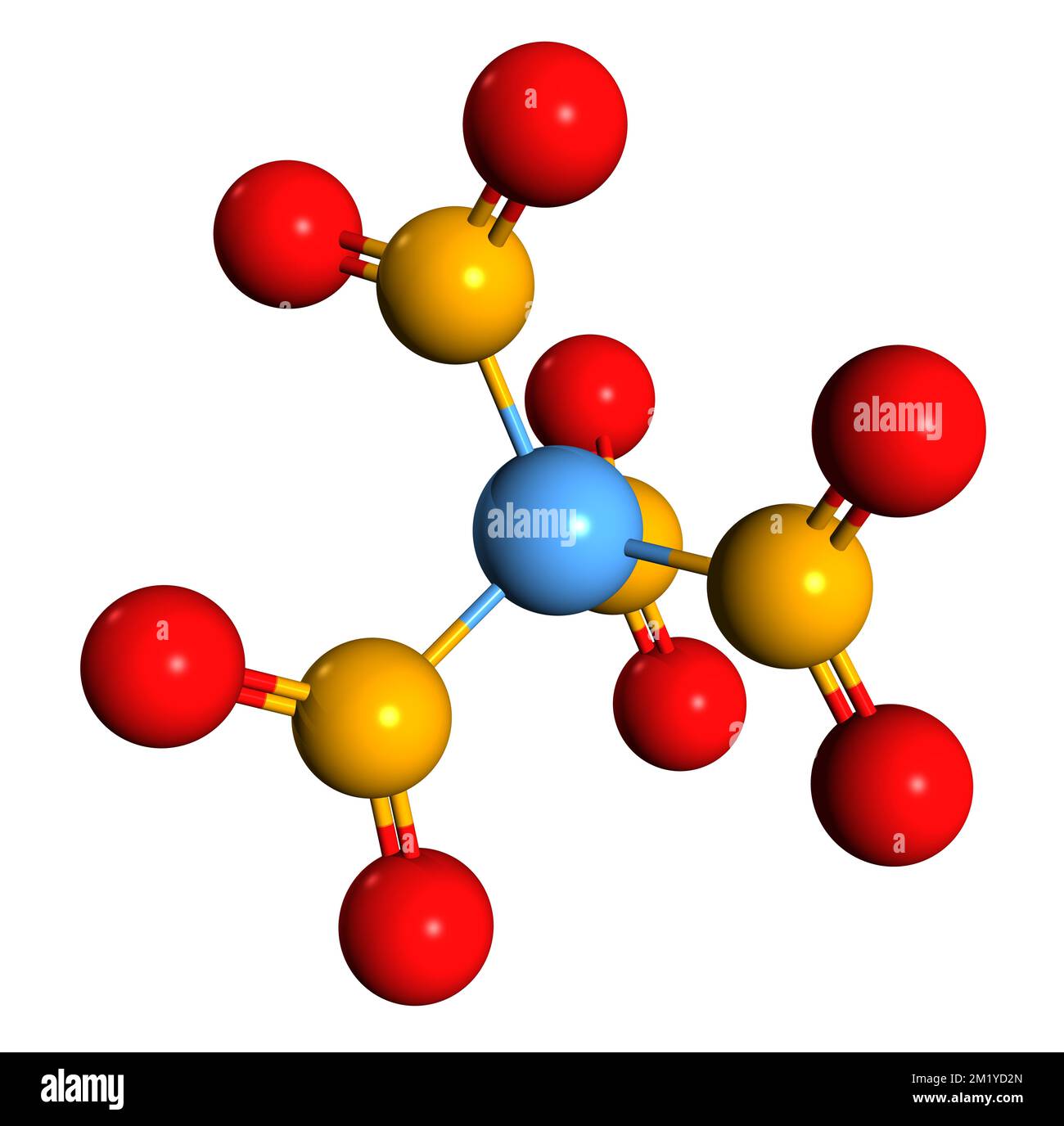 3D image of Tetranitromethane skeletal formula - molecular chemical structure of organic oxidizer isolated on white background Stock Photo