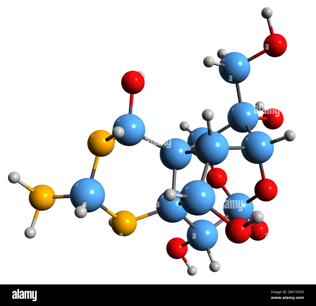 3D image of Tetrodotoxin skeletal formula - molecular chemical structure of  neurotoxin 4-epitetrodotoxin isolated on white background Stock Photo