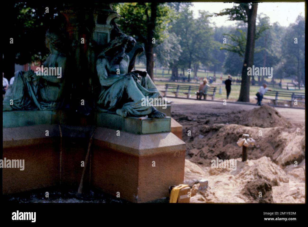 Boston Common , Fountains. Edmund L. Mitchell Collection Stock Photo