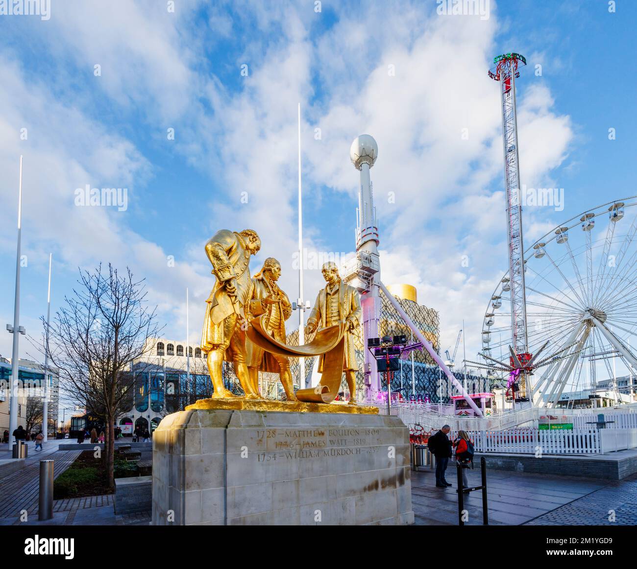 Gold statue birmingham england uk hires stock photography and images