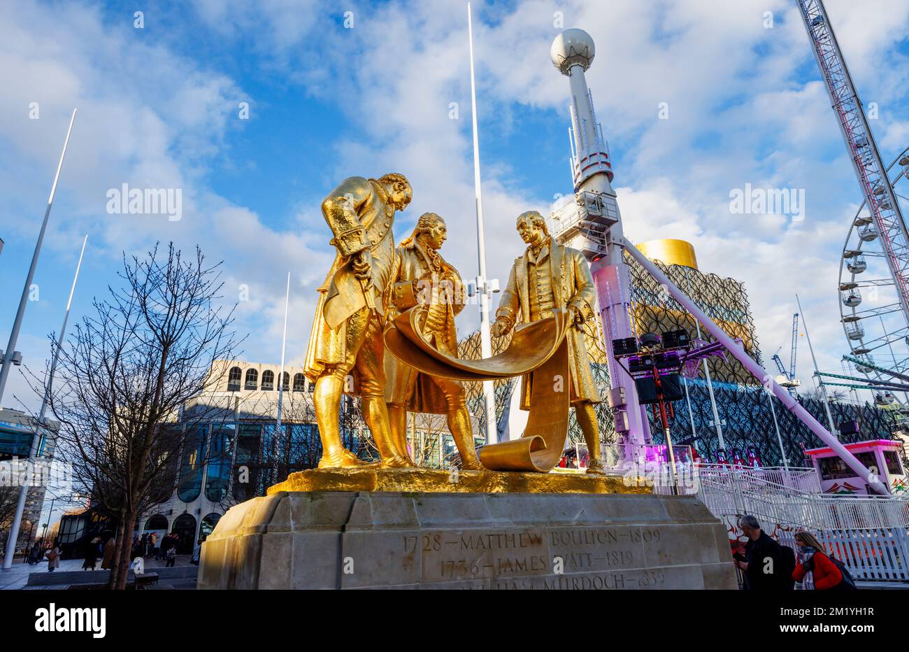 Gold statue birmingham england uk hires stock photography and images