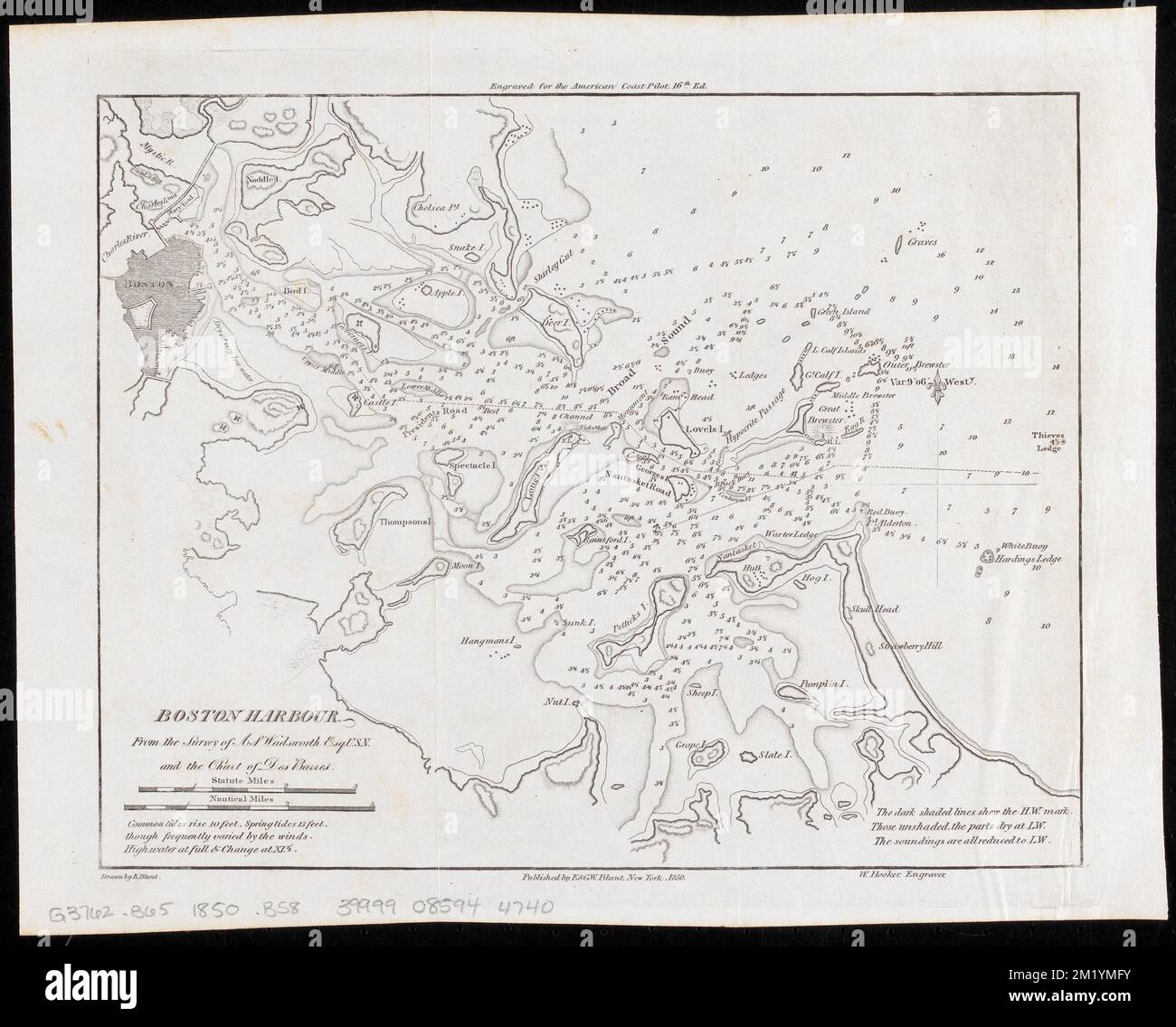 Boston Harbour from the survey - Boston Harbour From The Survey Of As Wadsworth Esq Usn And The Chart Of Des Barres Nautical Charts Massachusetts Boston Harbor Boston Harbor Mass Maps Norman B Leventhal Map Center Collection 2M1YMFY