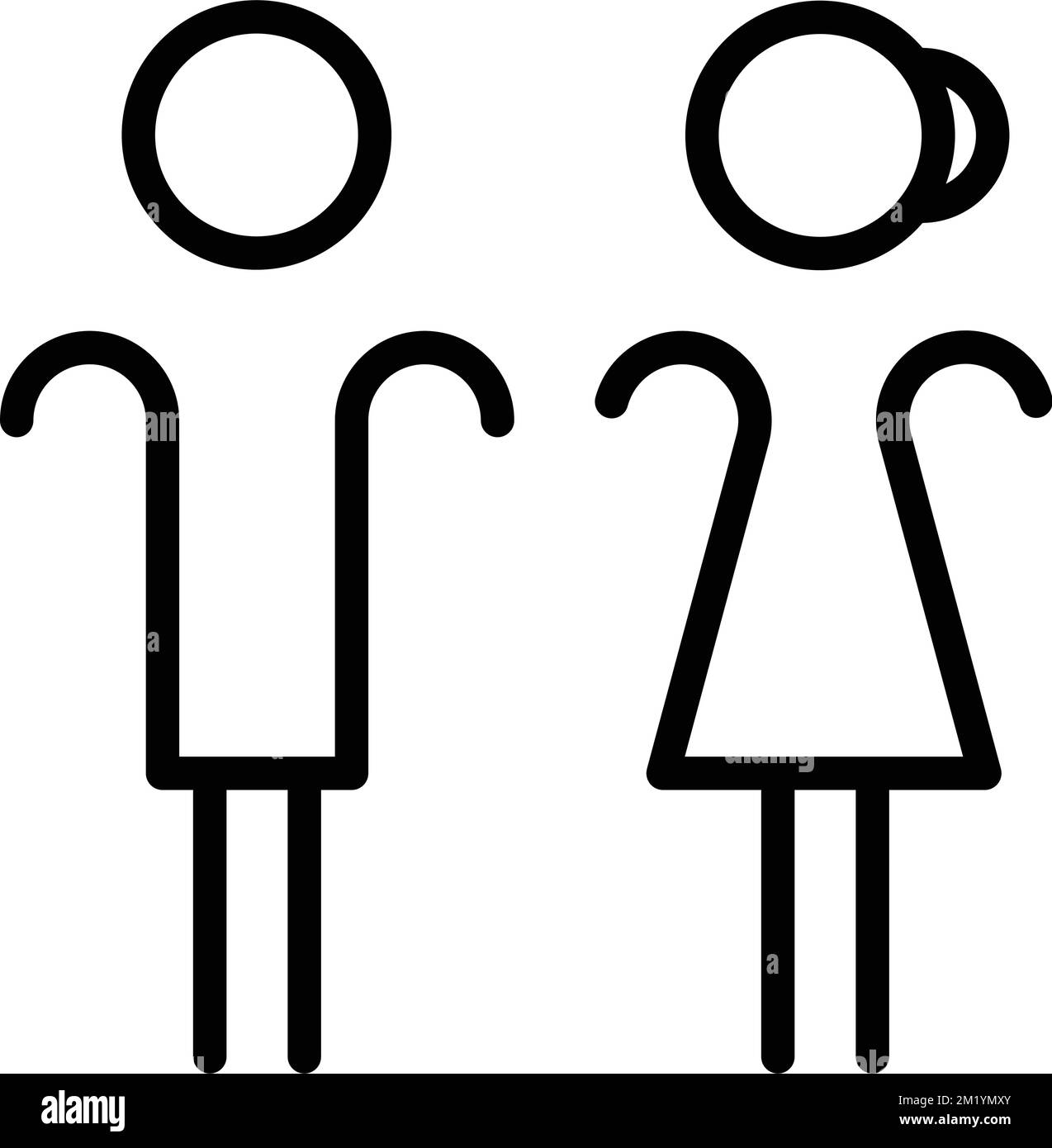 Toilet sign vector with man and woman restroom symbol in a glyph ...