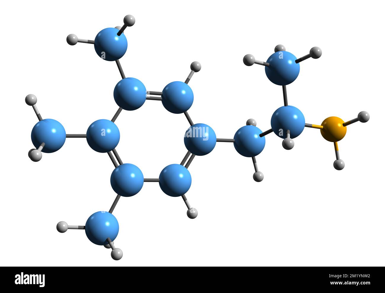 3D image of trimethoxyphenyl isopropylamine  skeletal formula - molecular chemical structure of organic substance isolated on white background Stock Photo
