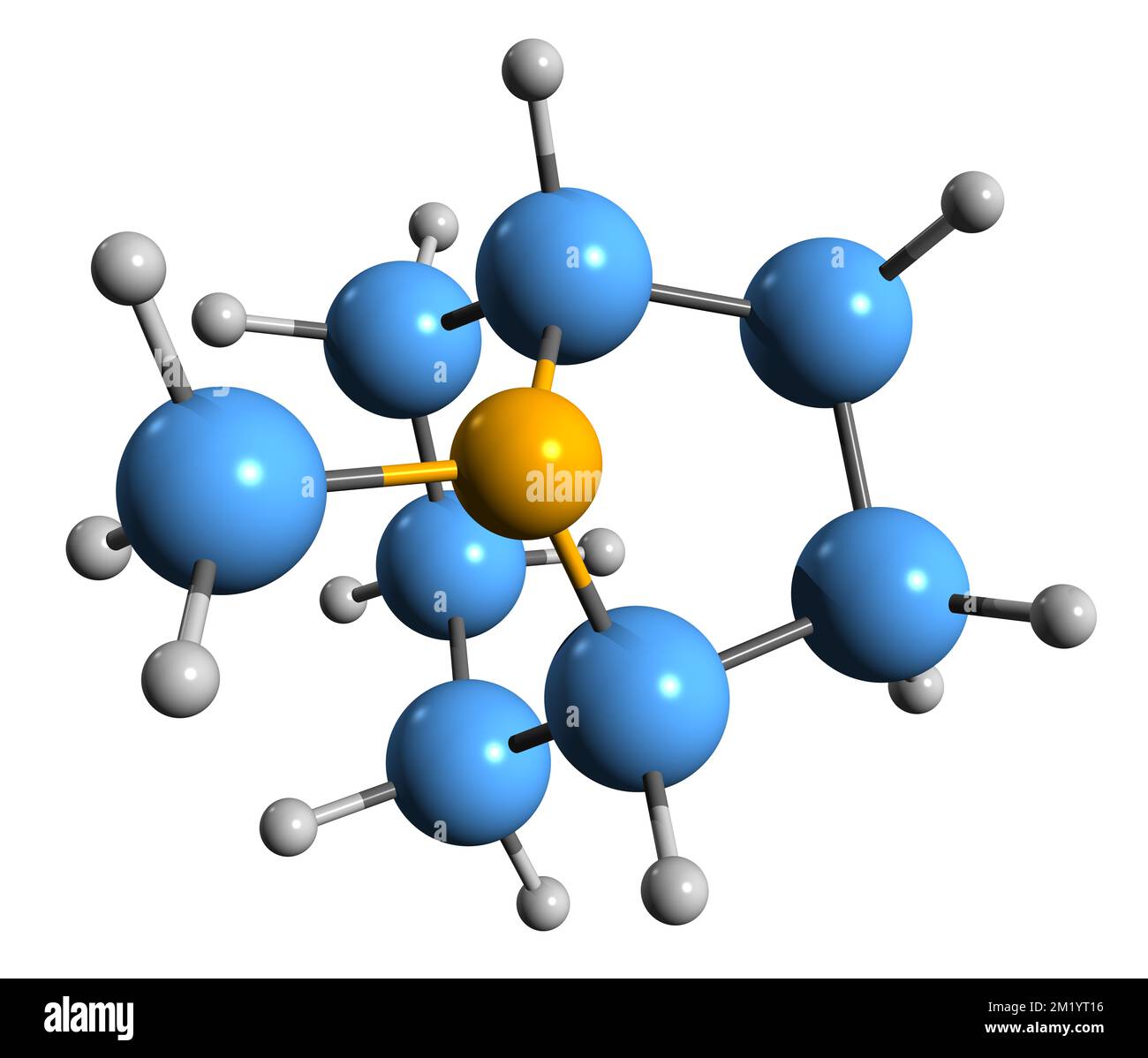 3D image of Tropane skeletal formula - molecular chemical structure of  nitrogenous bicyclic organic compound isolated on white background Stock Photo