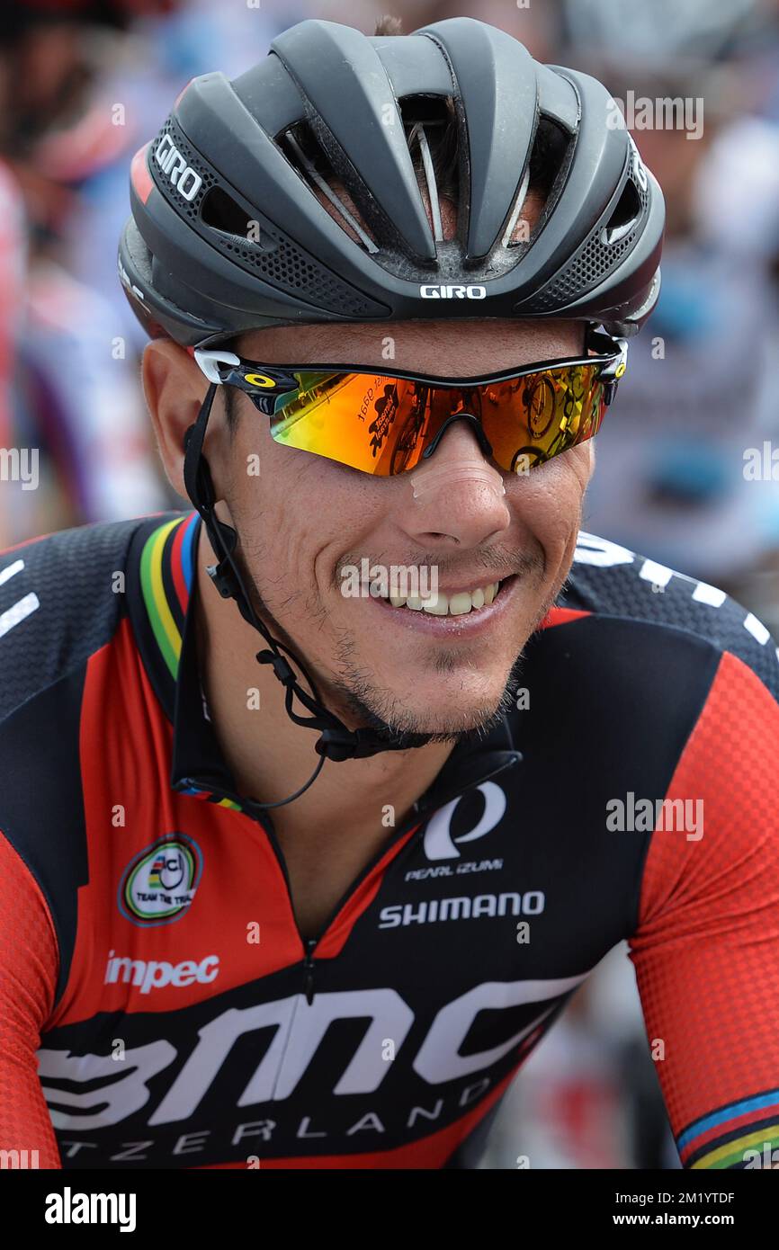 Belgian Philippe Gilbert of BMC Racing Team pictured at the start of the 5th stage of the Eneco Tour cycling race, 179,6 km from Riemst to Sittard-Geleen, Friday 14 August 2015, The Netherlands.  Stock Photo