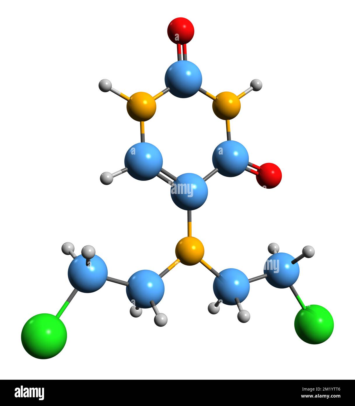 3D image of Uramustine skeletal formula molecular chemical structure