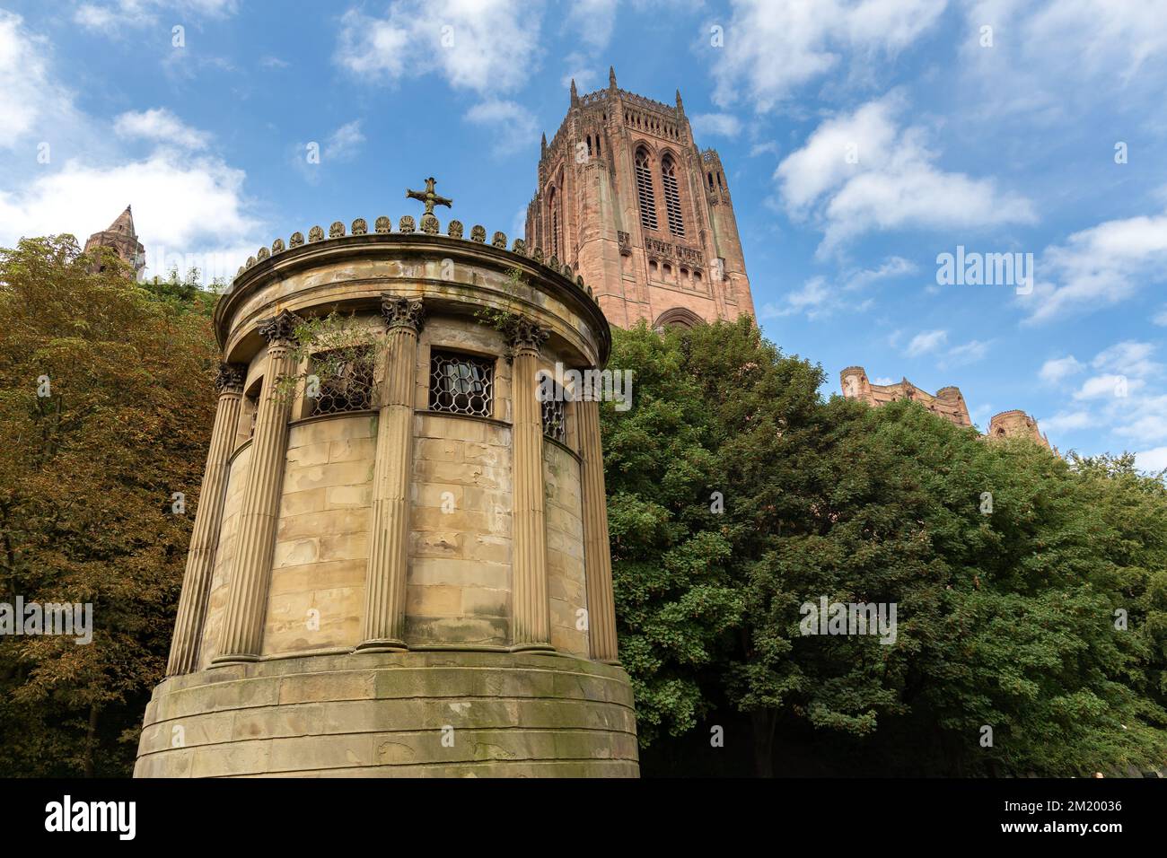 Liverpool, UK Huskisson Monument, St James' Gardens. A memorial to the