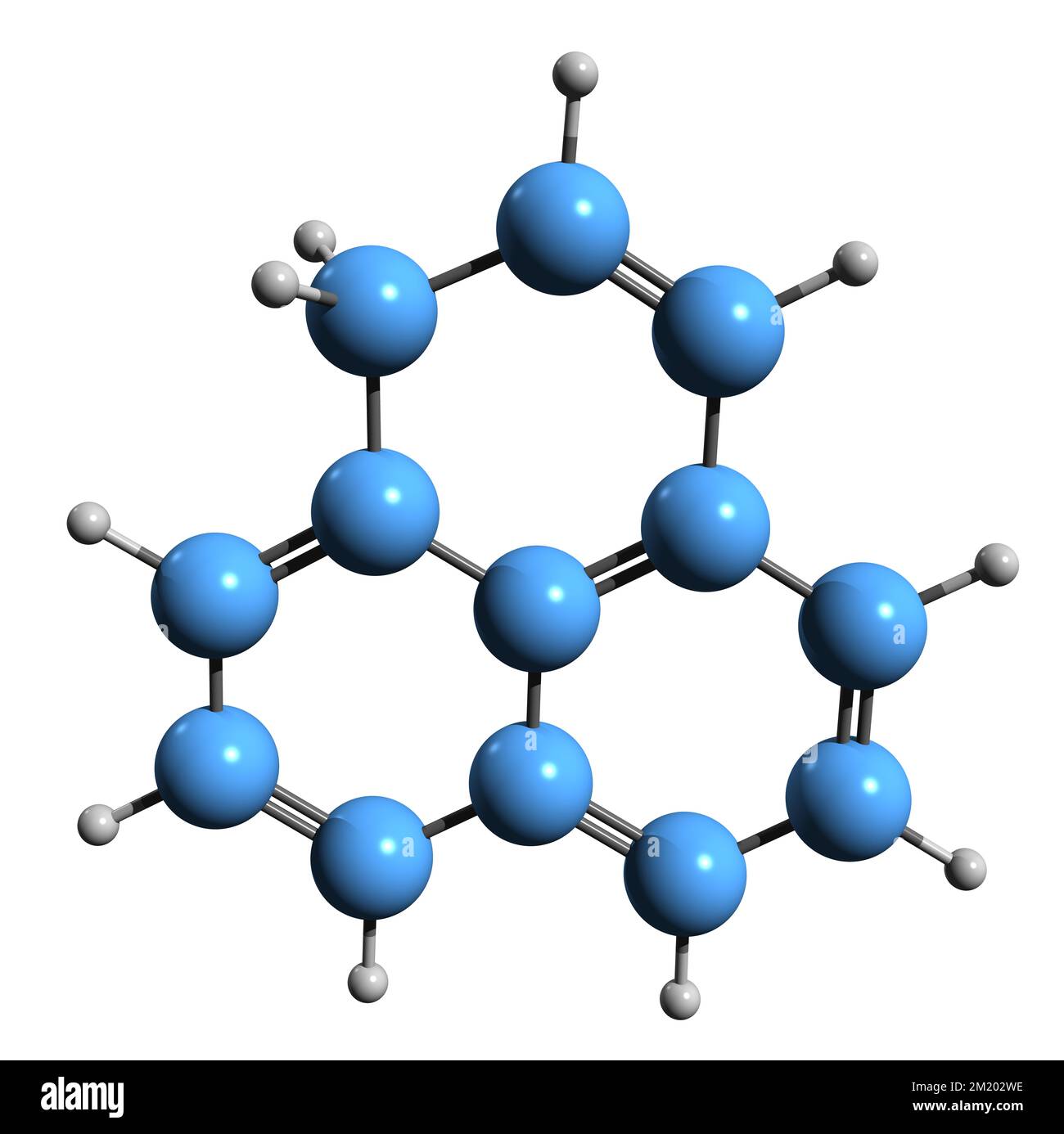 3D image of Phenalene skeletal formula - molecular chemical structure of Perinaphthindene isolated on white background Stock Photo