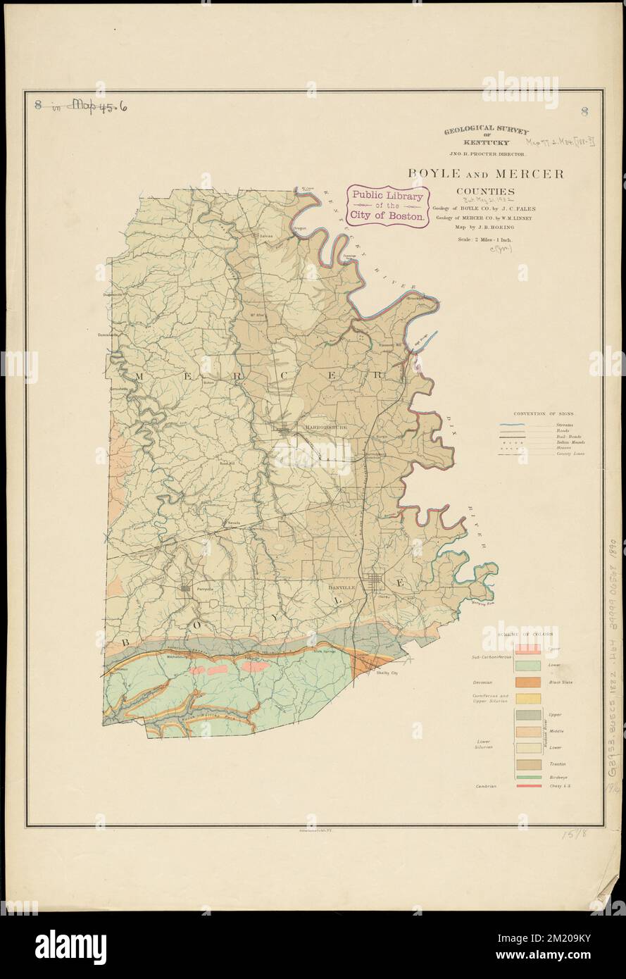 Boyle and Mercer counties , Geology, Kentucky, Boyle County, Maps