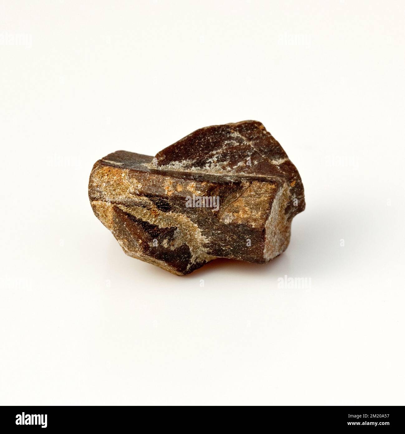 Macro close up colour photograph of 'Staurolite' a semi precious