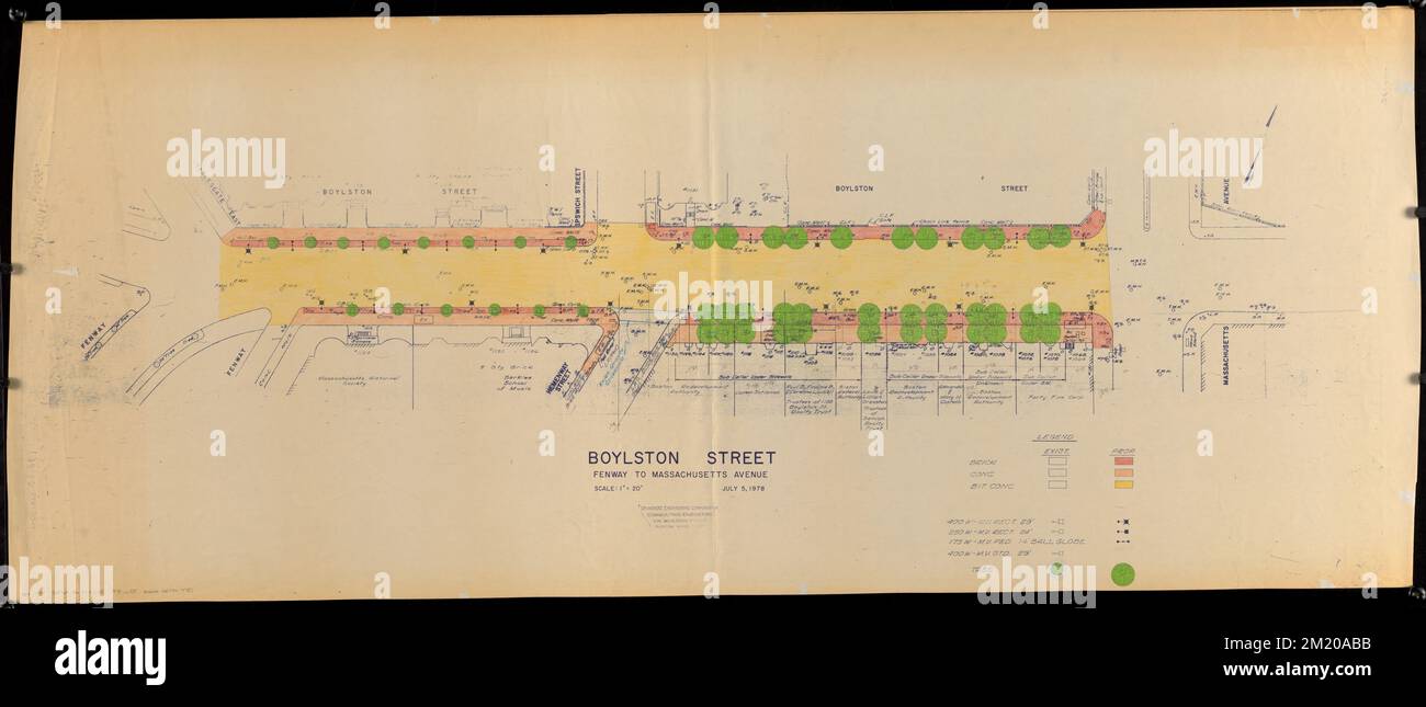 Boylston Street Fenway to Massachusetts Avenue , Landowners, Massachusetts, Boston, Maps, Real