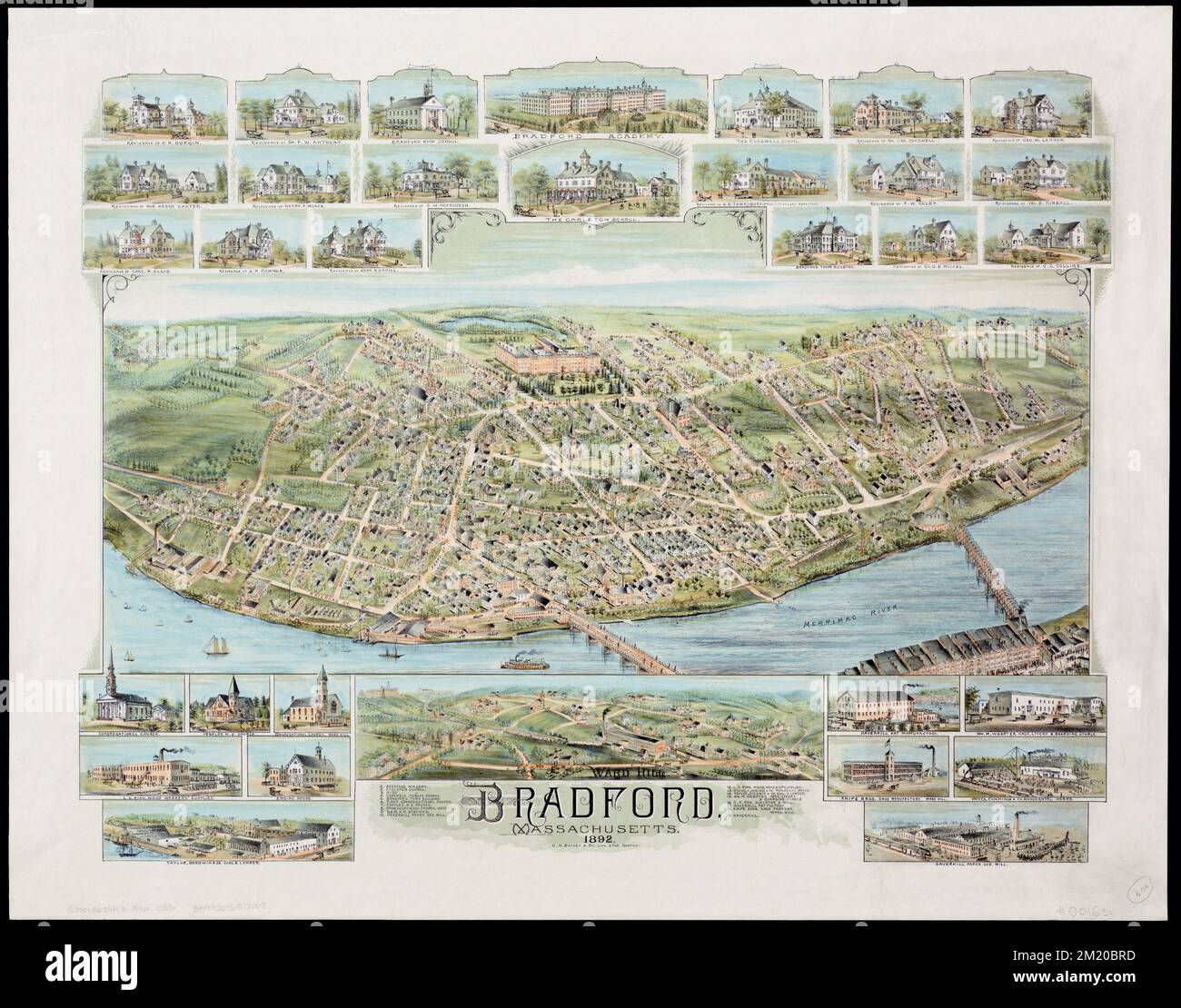 Bradford Massachusetts Bradford - Bradford Massachusetts Bradford Haverhill Mass Aerial Views Norman B Leventhal Map Center Collection 2M20BRD 