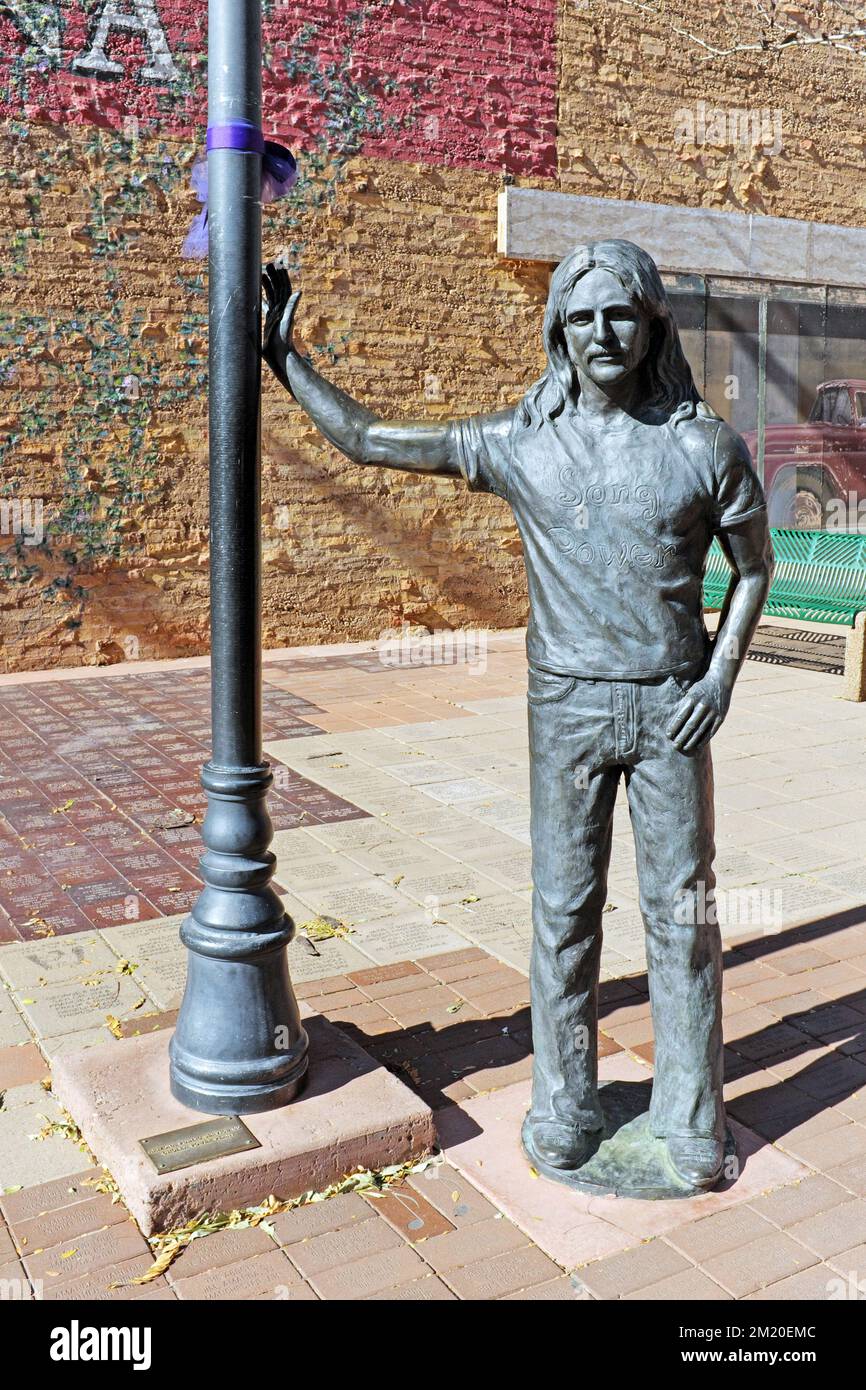 Glenn frey statue winslow arizona vertical hi res stock photography and