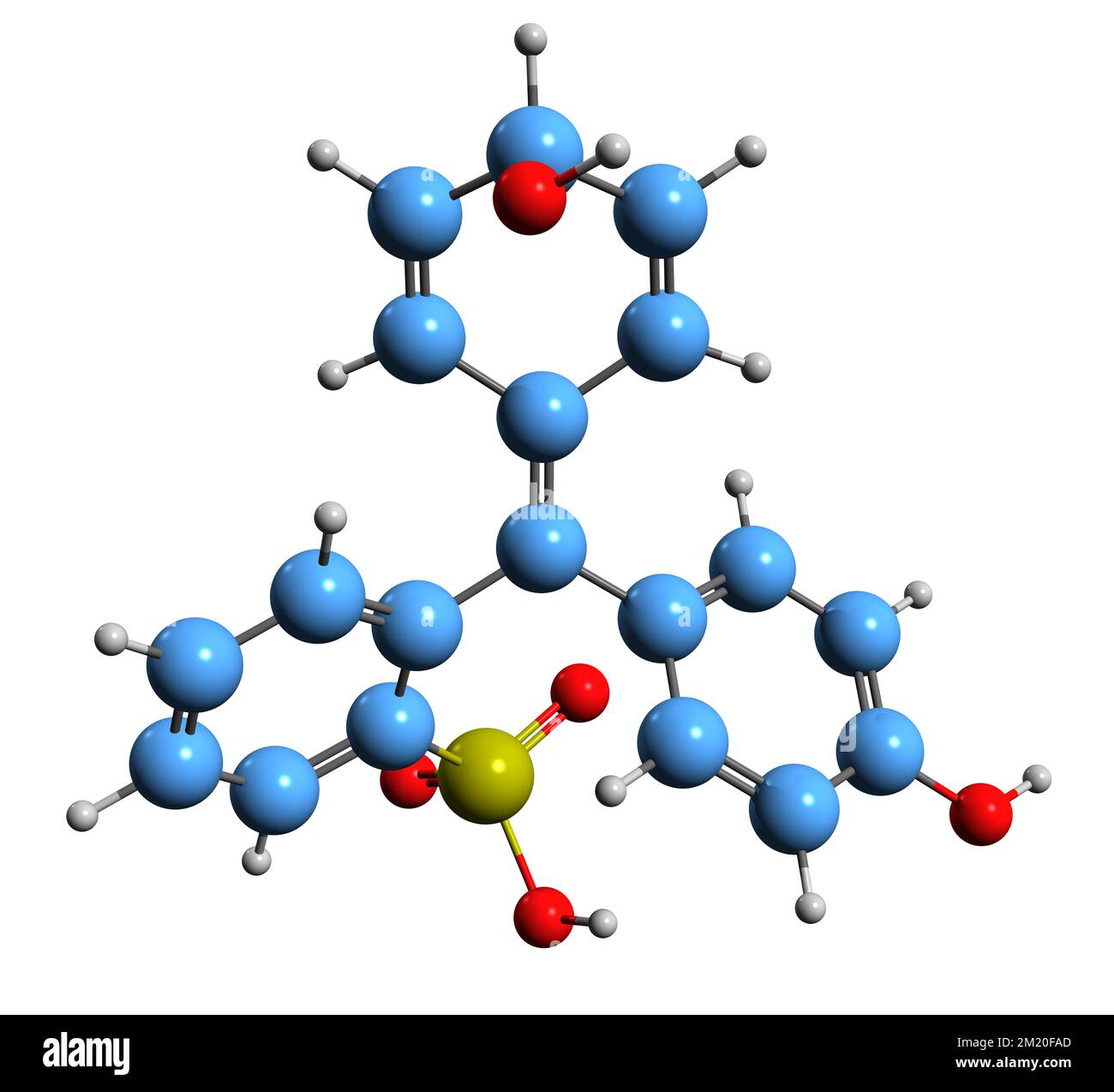 3D image of Phenol red skeletal formula - molecular chemical structure ...