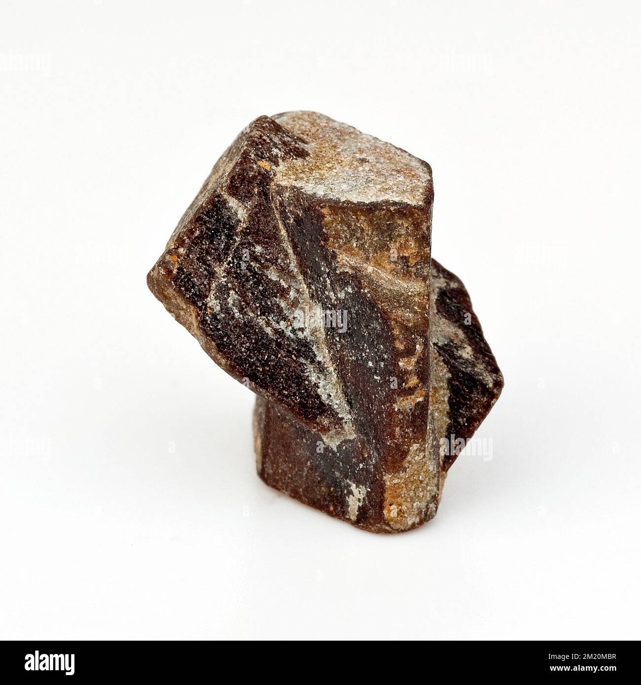 Macro close up colour photograph of 'Staurolite' a semi precious