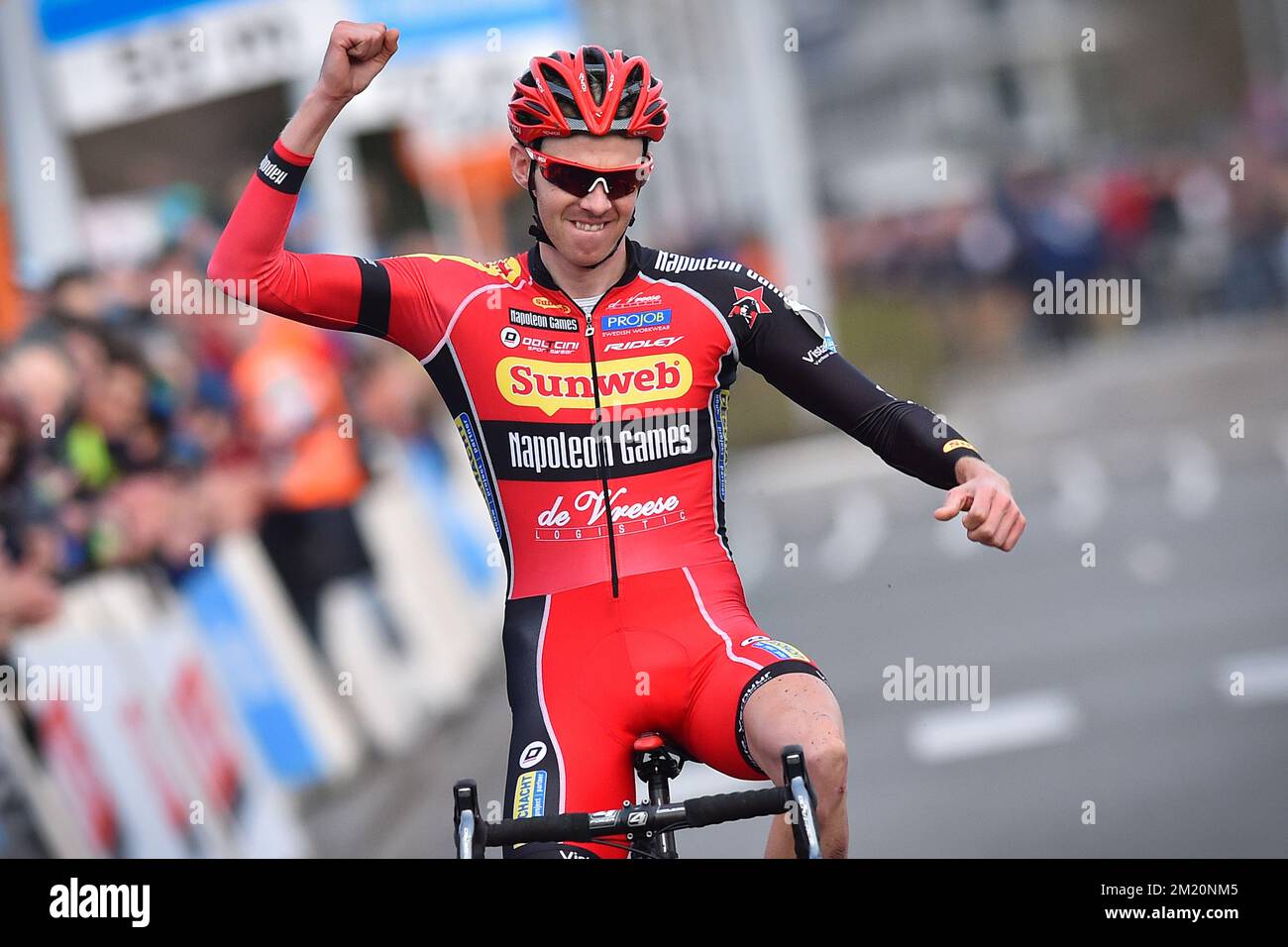 20151230 - BREDENE, BELGIUM: Belgian Dieter Vanthourenhout celebrates ...