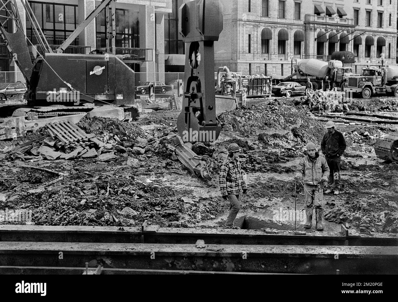 The Post Office Square Garage construction site seen from Congress
