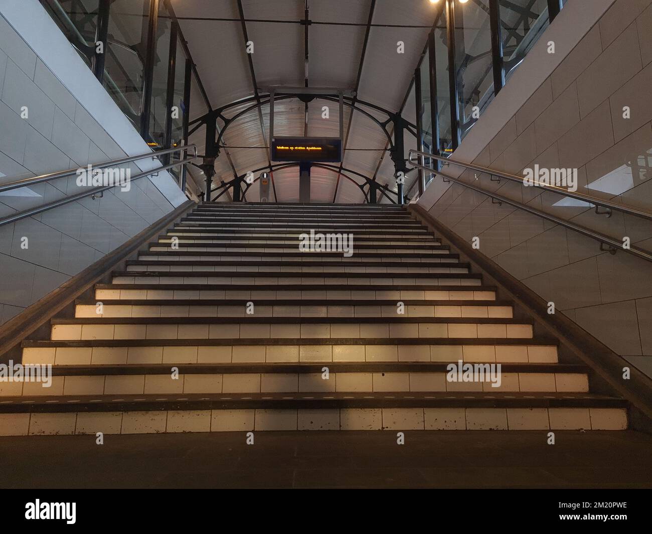 The stone stairs at the train station Stock Photo - Alamy