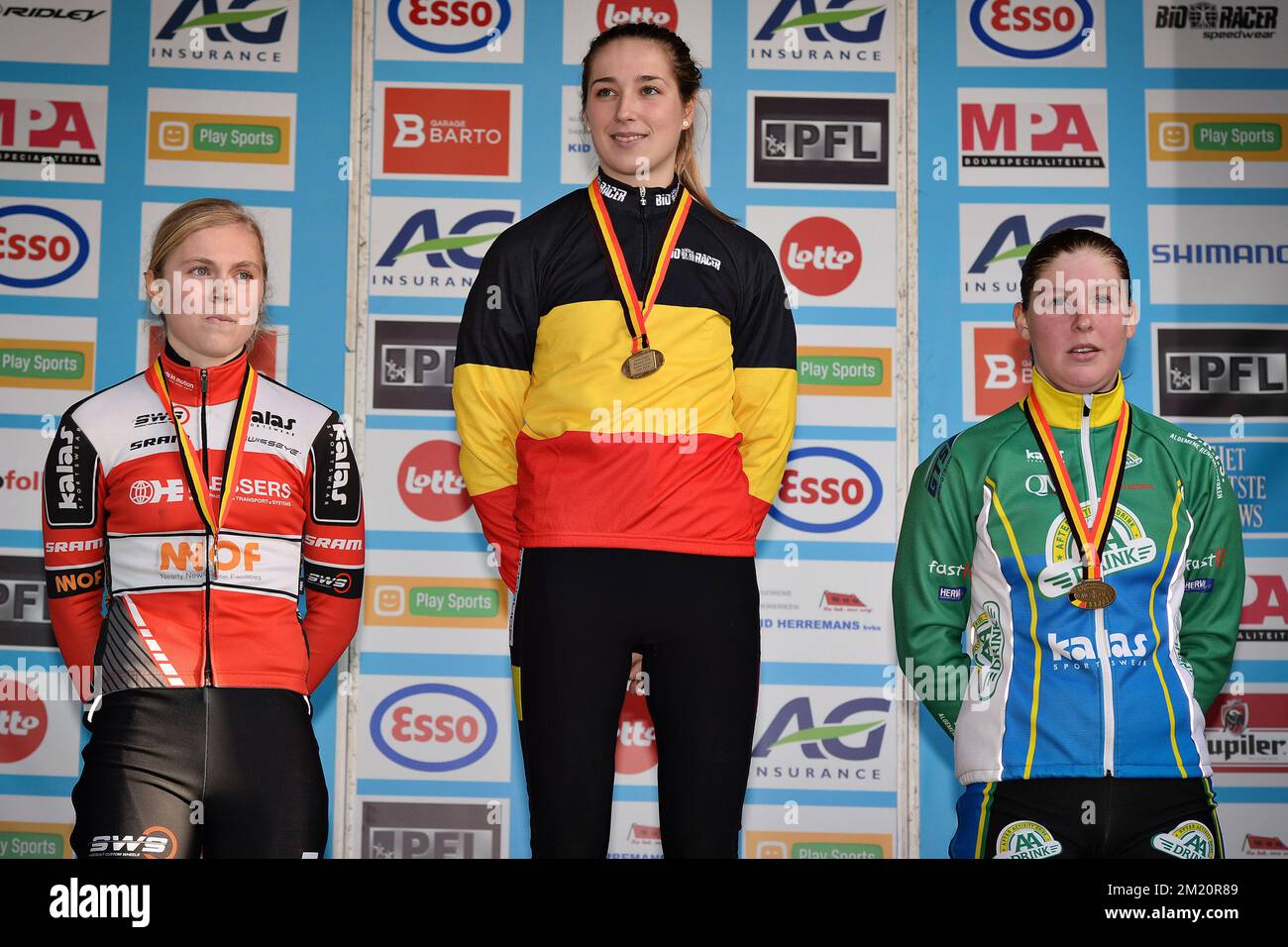 20160110 LILLE, BELGIUM Belgian Laura Verdonschot, Belgian Femke Van Den Driessche and