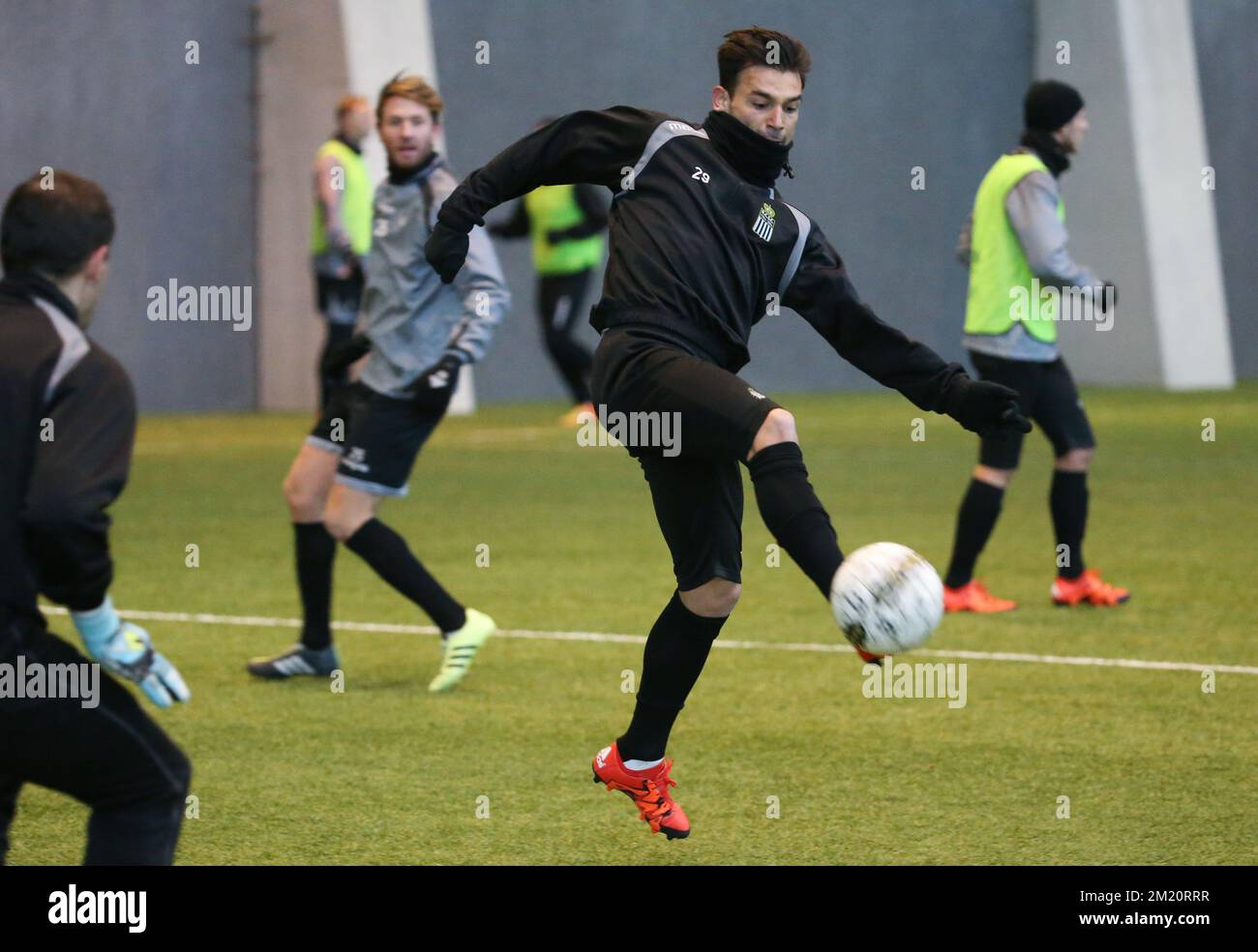 20160119 - TUBIZE, BELGIUM: Charleroi's new player Sotiris Ninis pictured during a training of Belgian first league soccer team Sporting Charleroi, Tuesday 19 January 2016, in Tubize. BELGA PHOTO VIRGINIE LEFOUR Stock Photo