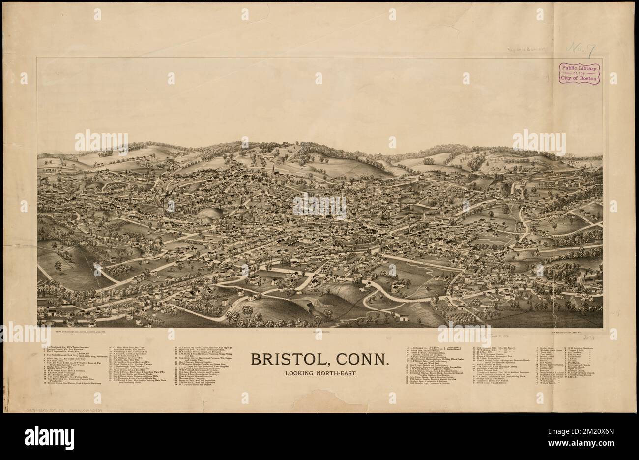 Bristol, Conn : looking north-east , Bristol Conn., Aerial views Norman B. Leventhal Map Center Collection Stock Photo