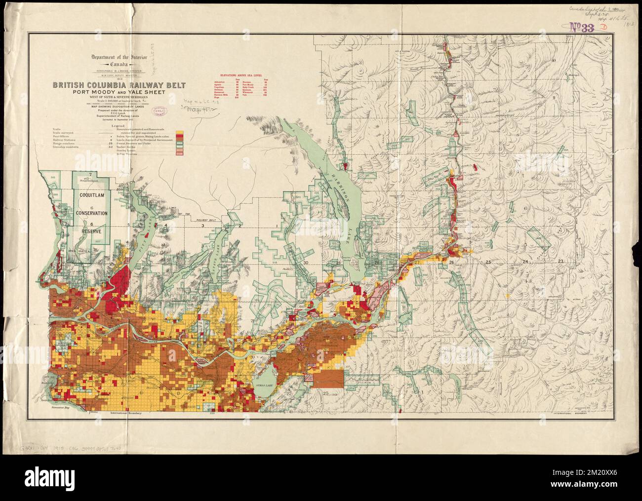 British Columbia Railway Belt Port Moody and Yale sheet, west of