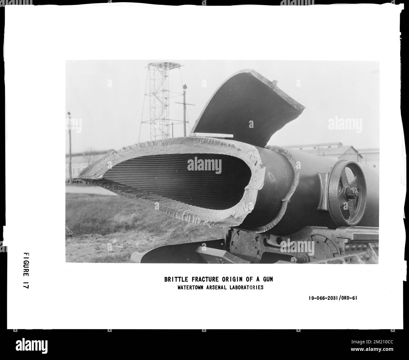 Brittle fracture origin of a gun , Armories, Ordnance industry, Arms