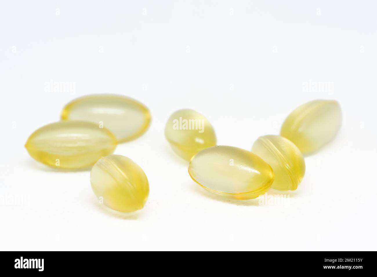 Capsules with Omega 3 Oil made from Algae isolated on white background
