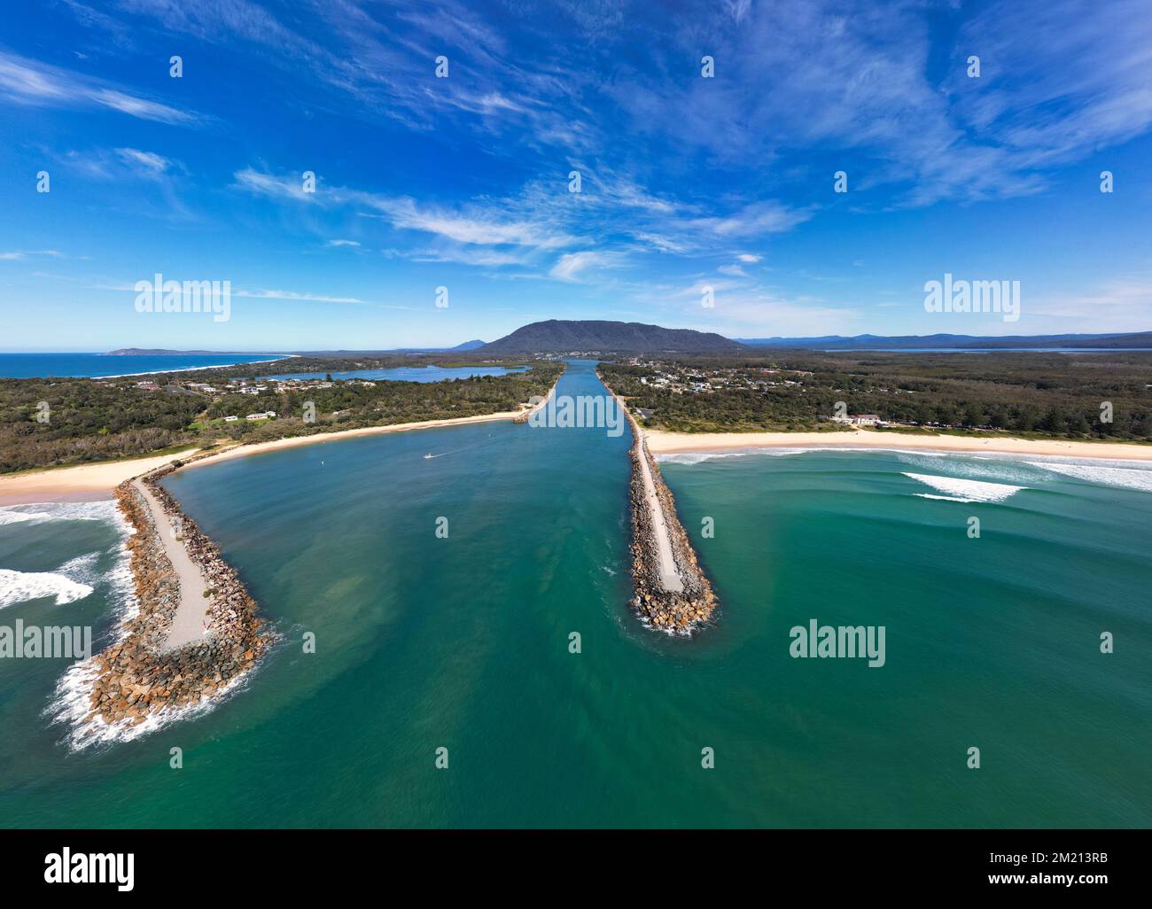 Viewing Inlet A bird's eye view of Camden Haven Inlet in New South Wales, Australia ...