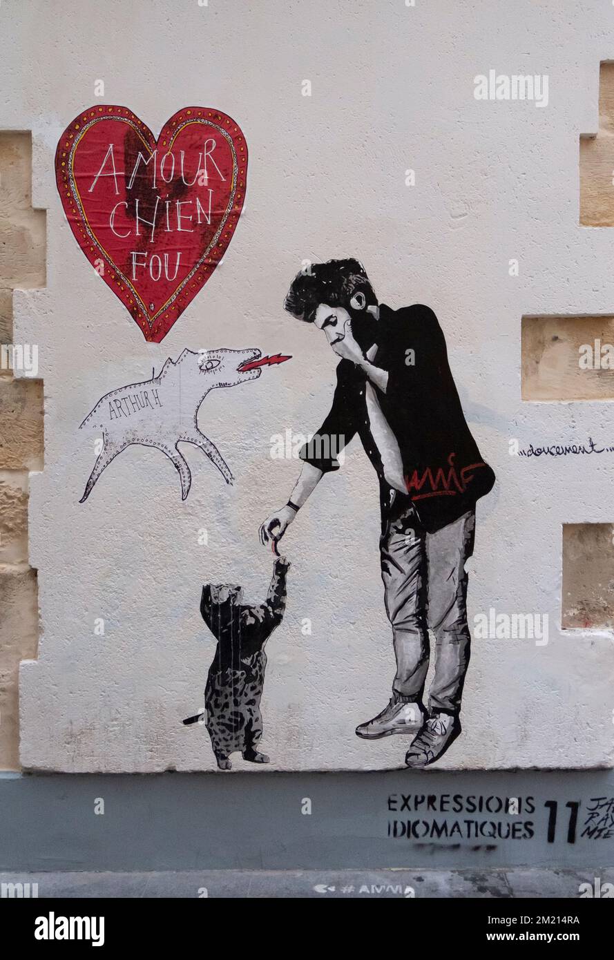 Street art in Paris in the Marais Stock Photo