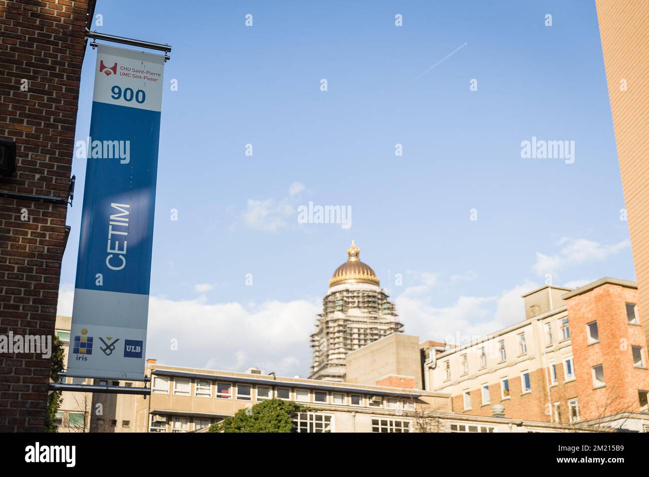 Illustration picture shows a logo of the 'Hopital SaintPierre