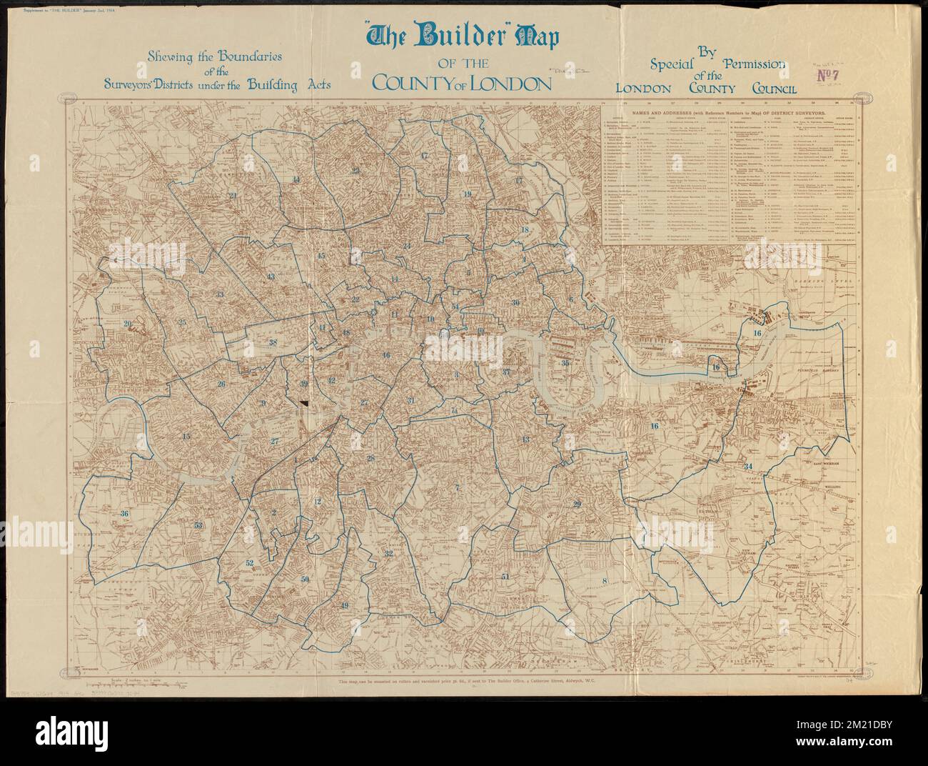 The Builder map of the county of - The Builder Map Of The County Of London Shewing The Boundaries Of The Surveyors Districts Under The Building Acts Zoning England London Maps London England Maps Norman B Leventhal Map Center Collection 2M21DBY 