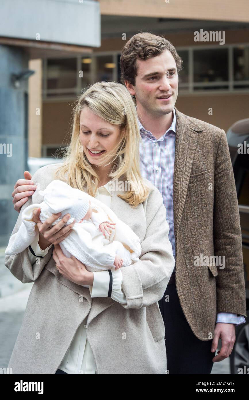 Prince Amedeo of Belgium (R) and his wife Elisabetta 'Lili' Rosboch von