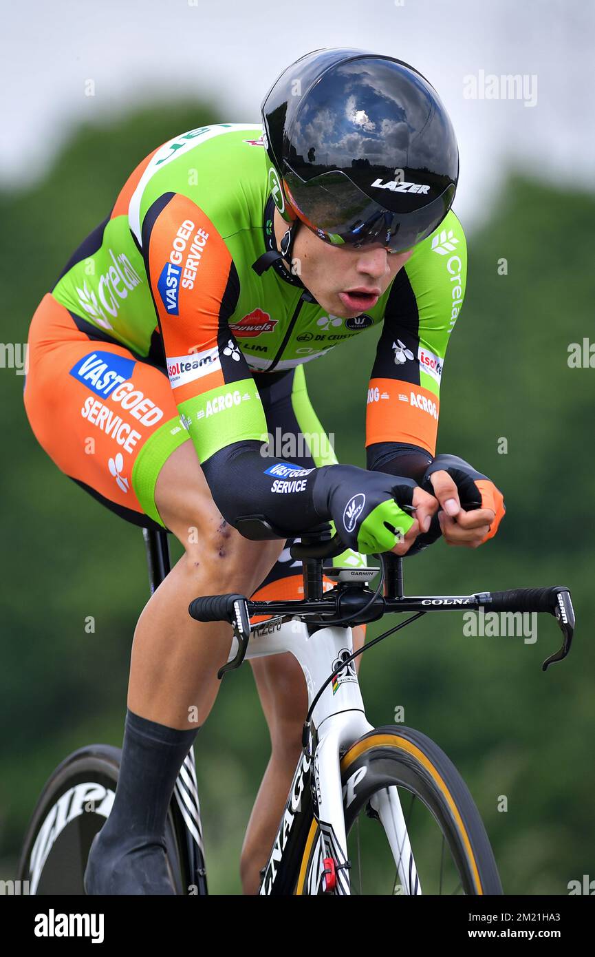 Belgian Wout Van Aert pictured in action during stage one of the