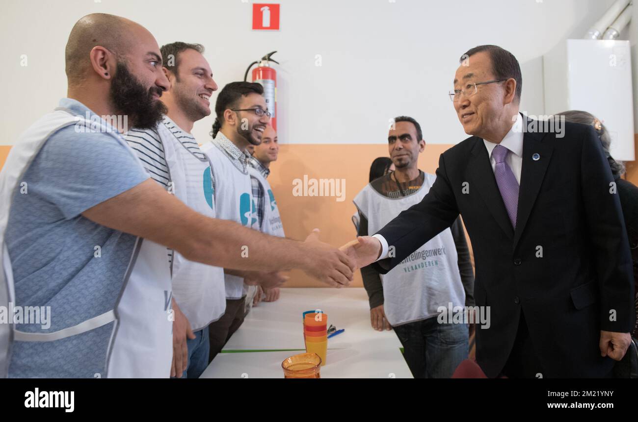 UN Secretary-General Ban Ki-moon pictured during a meeting with ...
