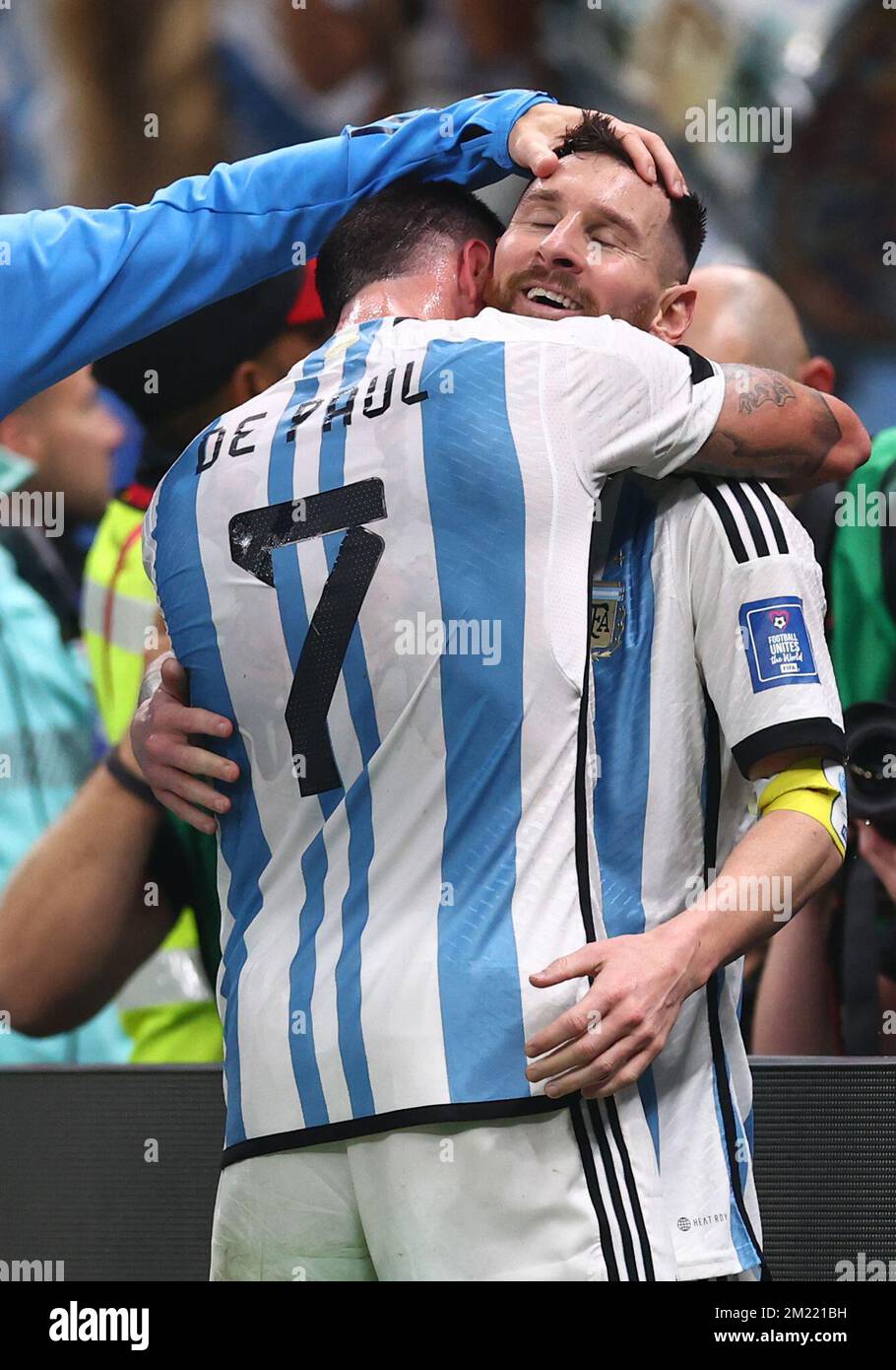 Doha, Qatar, 13th December 2022. Lionel Messi of Argentina celebrates ...