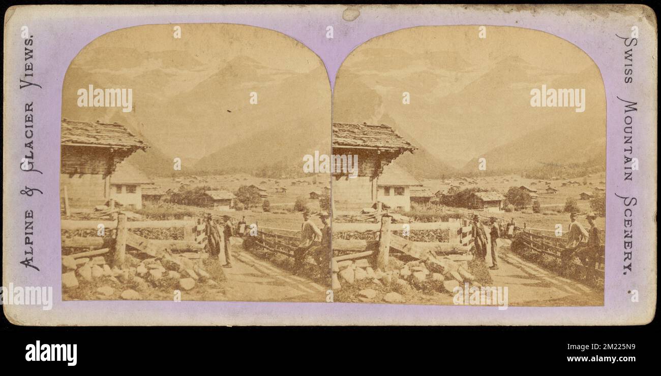 Cabins at the base of the Swiss Alps , Cabins, Mountains Stock Photo ...
