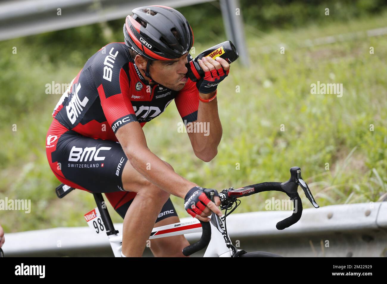 Belgian Greg Van Avermaet of BMC Racing Team pictured in action during the tenth stage of the 103rd edition of the Tour de France cycling race, 197km from Escaldes-Engordany, Andorra to Revel, France on Tuesday 12 July 2016.  Stock Photo