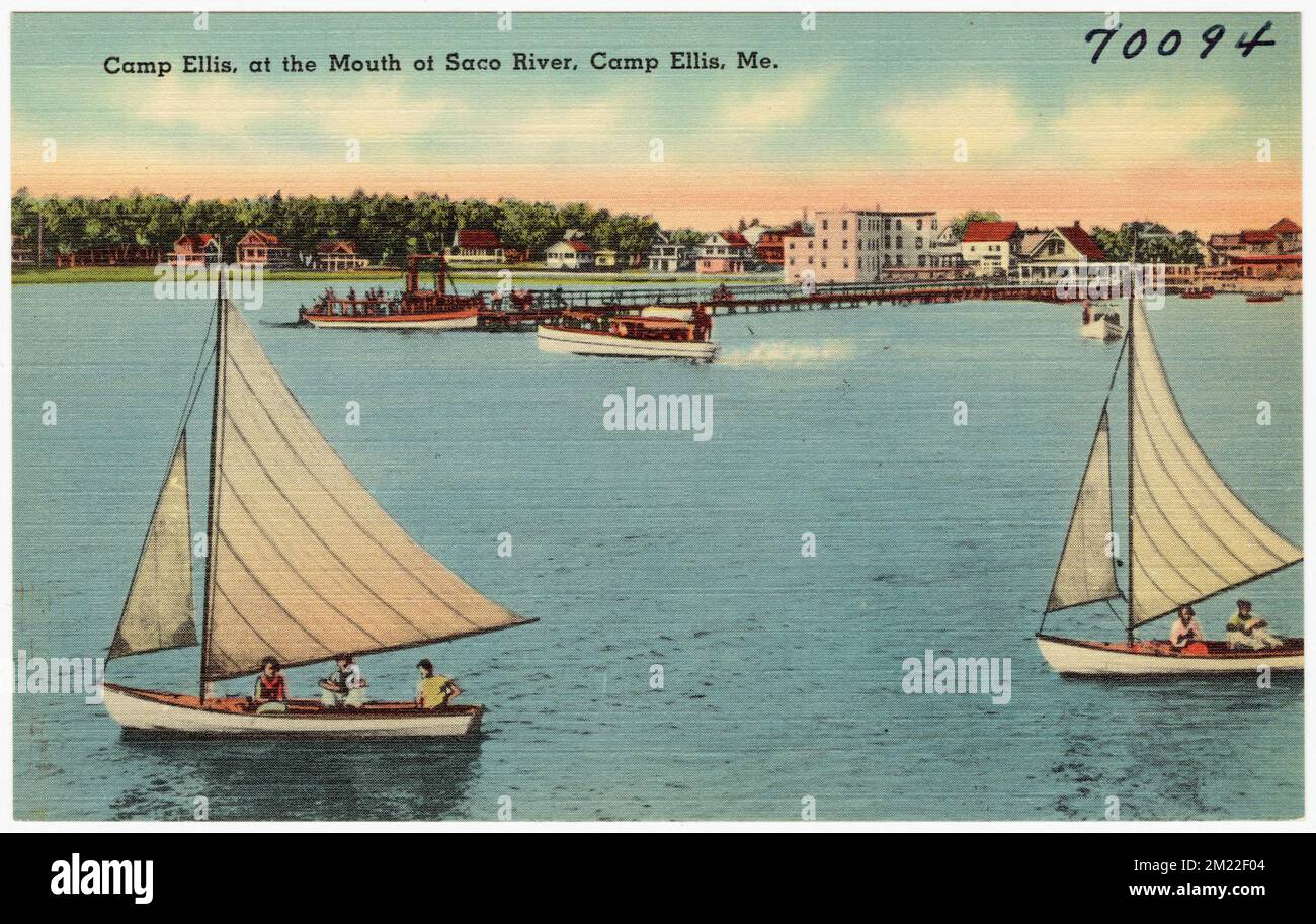 Camp Ellis at the mouth at Saco River, Camp Ellis, Me. , Rivers, Piers