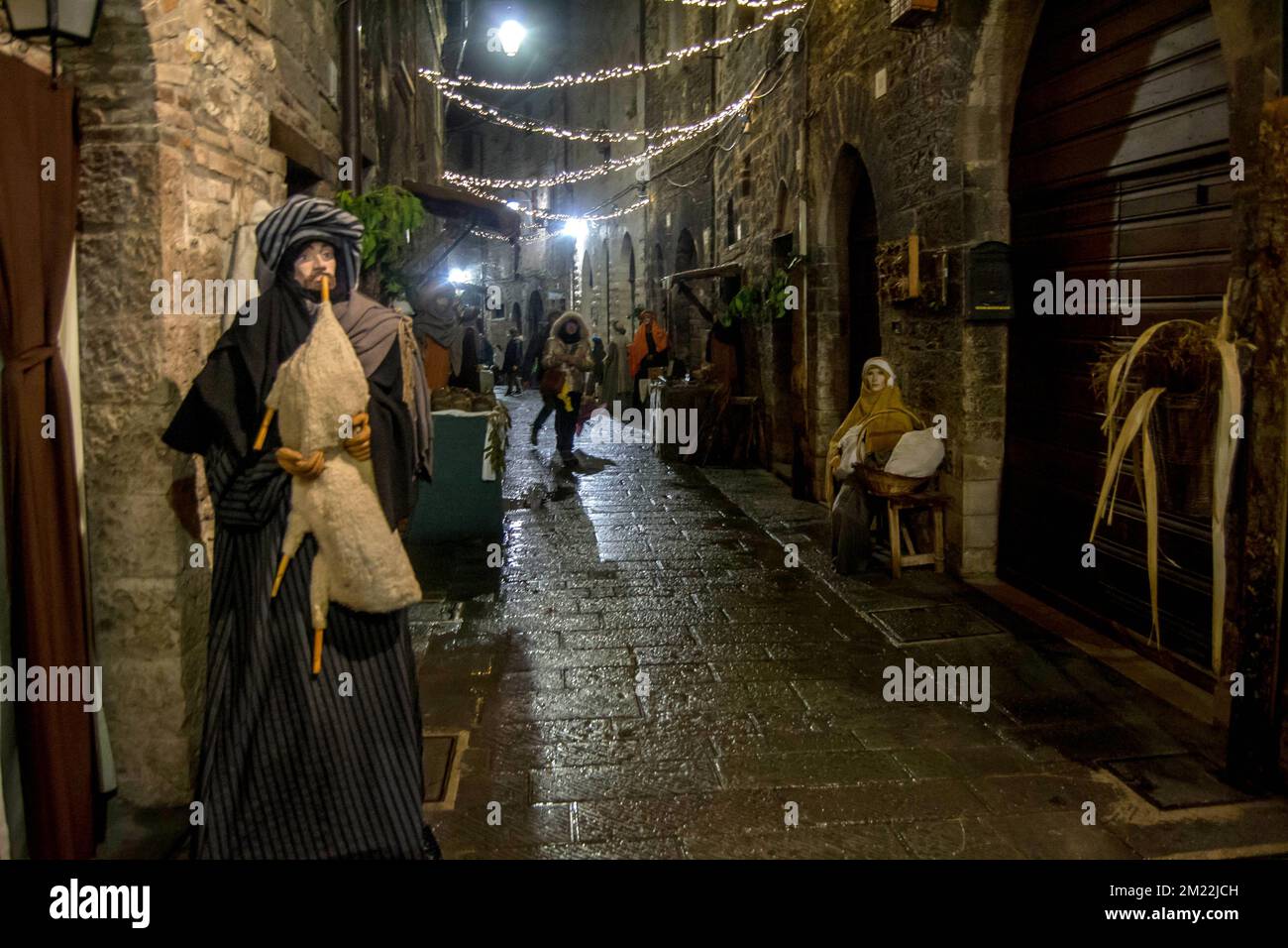 Nativity scene in the medieval streets of the San Martino district in